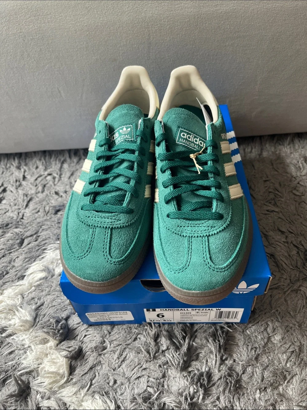 Adidas Handball Spezial sneakers. Womens US size 6. Green. New in box.